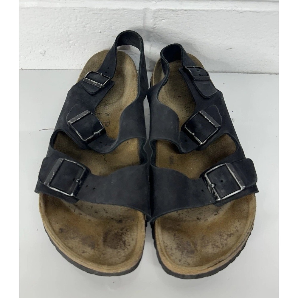 Betula Birkenstock Milano‎ Slingback Buckle Black Strap Walking Sandals 300 M13